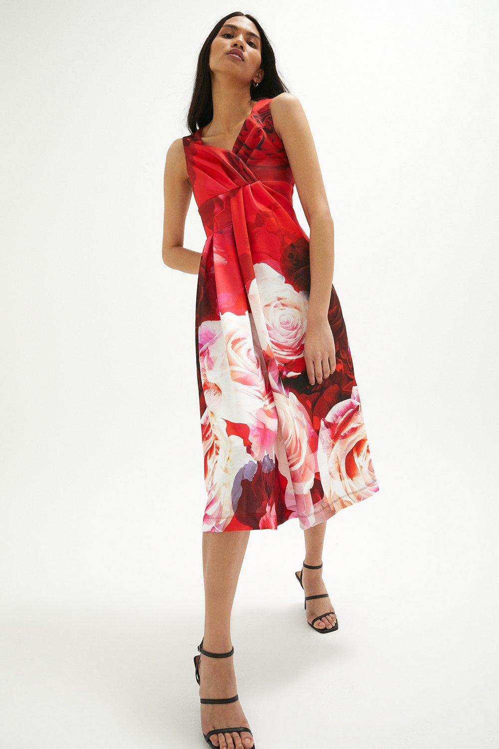 Full Skirted Wrap Top Scuba Dress | Coast